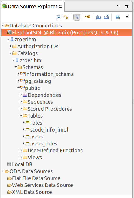 check database in STS